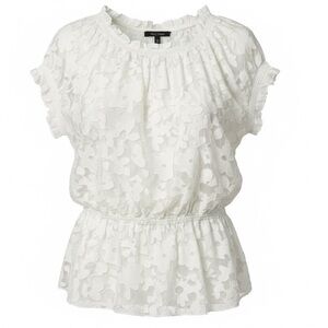 ECI  New York Off White Smocked  Floral Lace Top  & Tank Top Size 1X